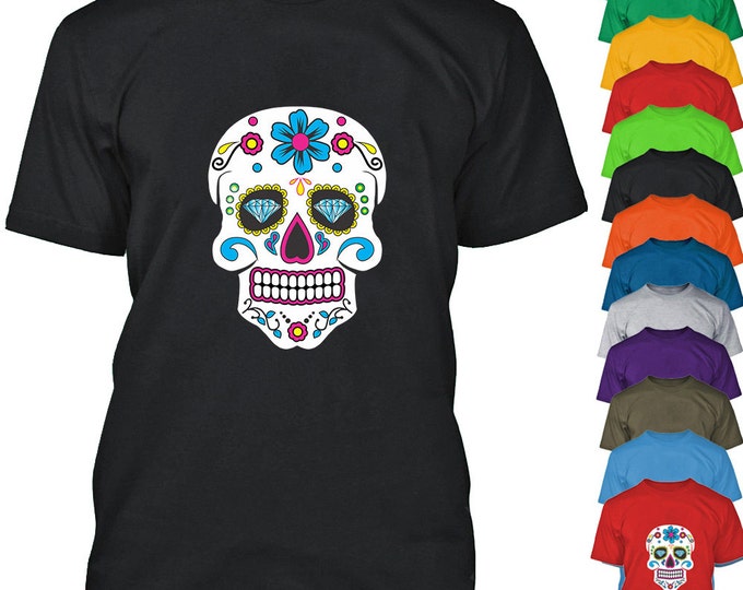 Sugar Skull MEN TSHIRT Day of the Dead Mexican Celebration Man T-shirt Calavera Dia de los muertos Skull Mens Tee Shirt Skull