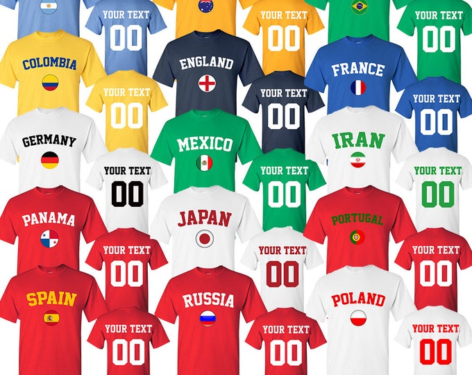 WORLD CUP Team TSHIRT Jersey All Teams Russia 2018 Football Cup Soccer World Cup