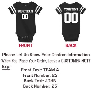 Customized Newborn Football Jersey Personalized Infant Jersey Bodysuit Name and Number Custom Jersey for Kids Newborn Size Jersey Shirt Tee image 3