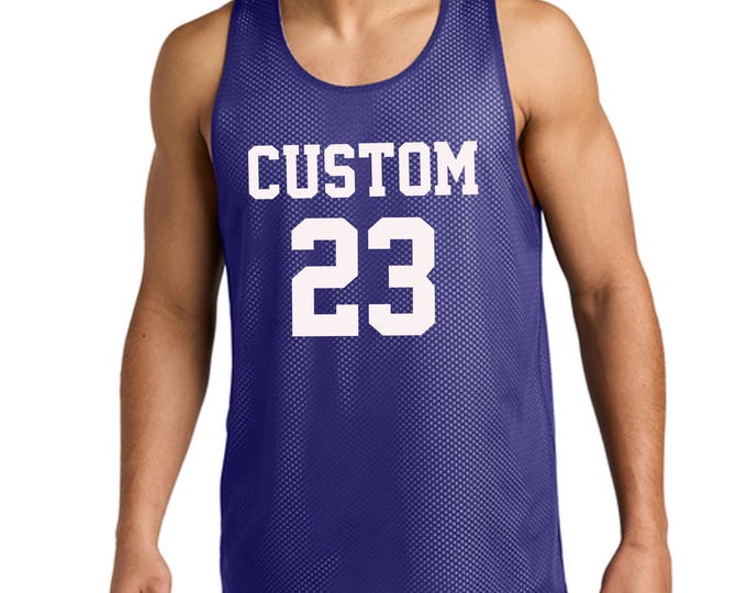 Customized Basketball Tank Top Adult Basketball Jersey Personalized Team Shirt Custom Jersey Name and Number Mesh Reversible Jersey Tank