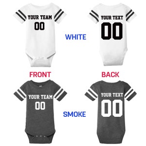 Customized Newborn Football Jersey Personalized Infant Jersey Bodysuit Name and Number Custom Jersey for Kids Newborn Size Jersey Shirt Tee image 4