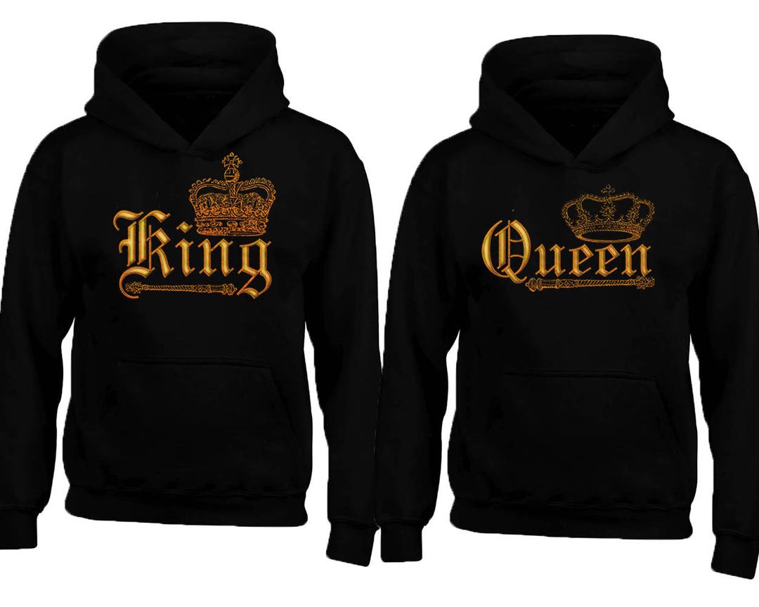 WILD King Queen GOLD Soul Mate Couple HOODIE Sweaters Cartoon - Etsy