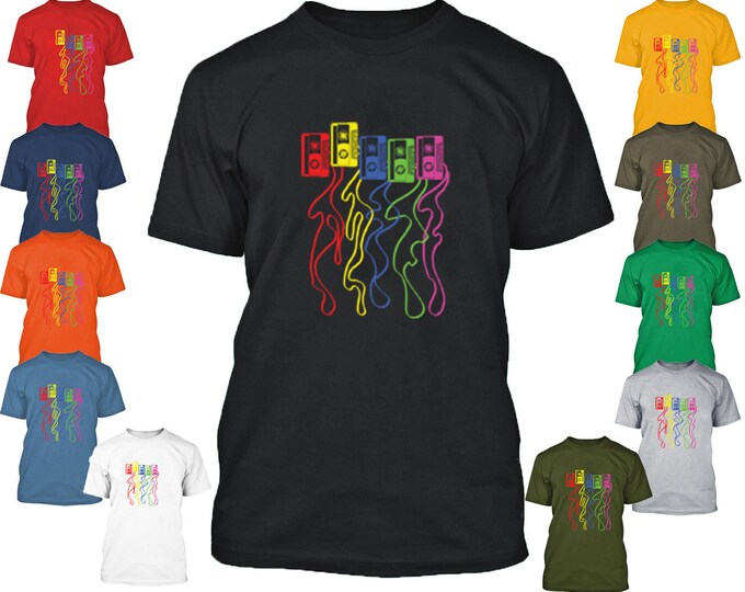 Cassette MAN TSHIRTS Colorful Nostalgia Cassette Type Funny Tee Shirt