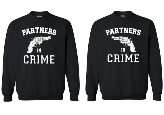 Partners in Crime Sweatshirt Set - Matching Couple Crewnecks