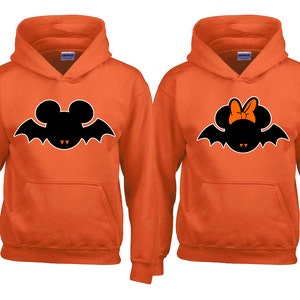 Halloween Couple Bat Cartoon Style HOODIE Unisex Cartoon Funny Bat Halloween Cartoon Bat HOODIE Sweatshirt