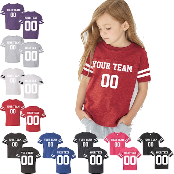 thumbnail image 2 of Custom Football Jersey - Personalized Name, Number & Logo, Customized Sports Jersey For Men, Women, Youth, Toddlers, Blue & Red, Small 2 of 13