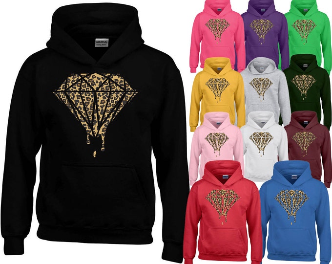 Diamond Bleeding Melting Dripping CHEETAH Diamond Hoodie Fashion Sweatshirts Diamond Sweatshirt Sweater Hoodie Best Gift All Colors