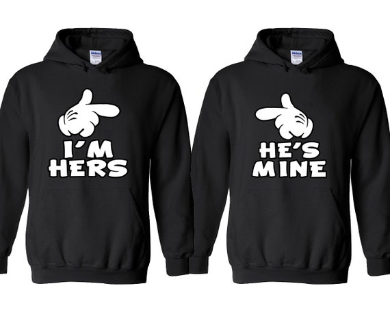 I Am Hers He is Mine Cartoon Hand Couple Hoodies Cartoon Hand I m Hers He s Mine Couple Hoodie Etsy Canada
