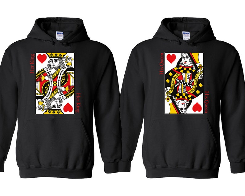 King Queen Playing CARDS Couple HOODIE King and Queen Poker | Etsy