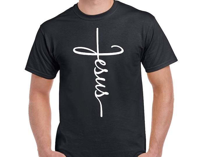 JESUS Cross T-Shirt for MEN Christian Religious Faith Disciple Church Shirts Jesus Christ Shirts