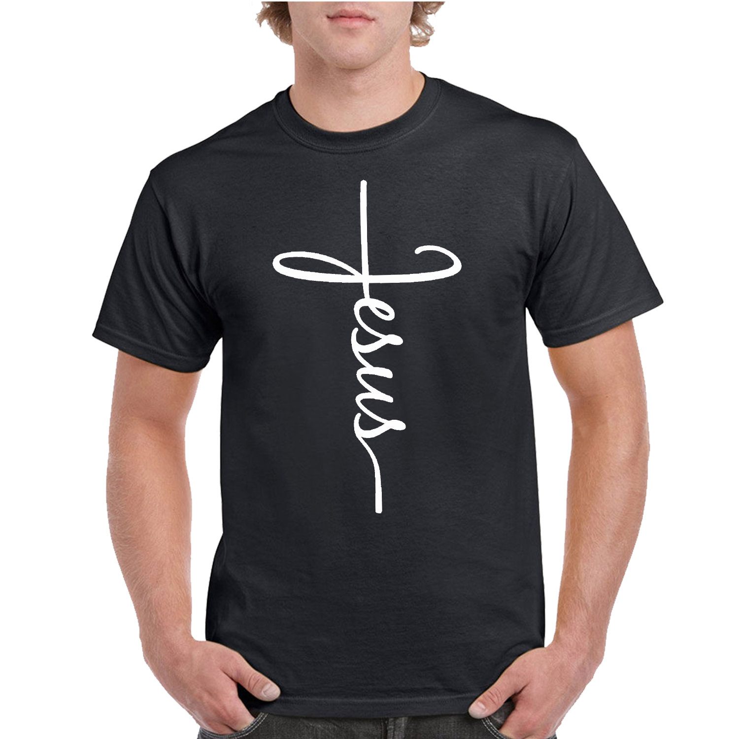 JESUS Cross T-shirt for MEN Christian Religious Faith Disciple | Etsy