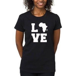 Schwarze Macht LIEBE LADY TSHIRT Afrika Karte schwarz lebt Materie T-Shirt Bürgerrechte Tshirt