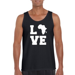 Zwarte Power LOVE man TANK TOP Afrika kaart burgerrechten Tee Tank Top