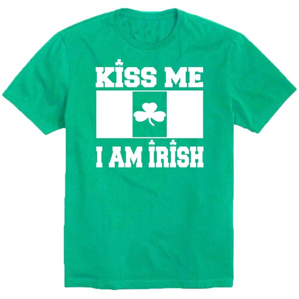 Kiss Me I Am Irish St. Patrick's Day Man TSHIRT Irish Party Shamrock Irish Beer Party