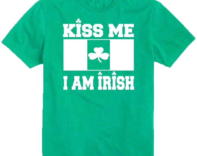 Kiss Me I Am Irish St. Patrick's Day Man TSHIRT Irish Party Shamrock Irish Beer Party
