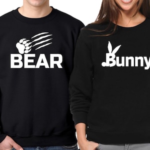 BEAR BUNNY Couple Matching CREWNECK Valentines Day Couple Love Matching Sweater