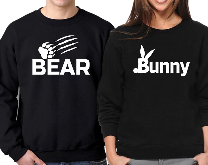 BEAR BUNNY Couple Matching CREWNECK Valentines Day Couple Love Matching Sweater
