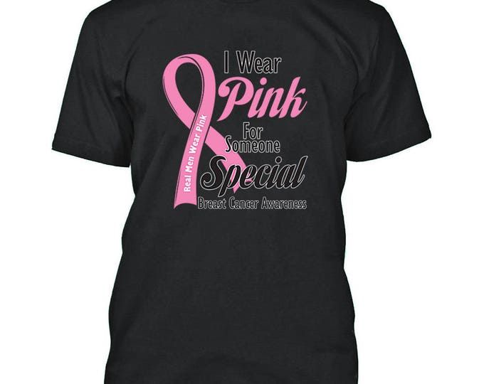 Real Men Wear PINK Man TSHIRT Support Breast Cancer Tee Shirts Wear Pink T-Shirt