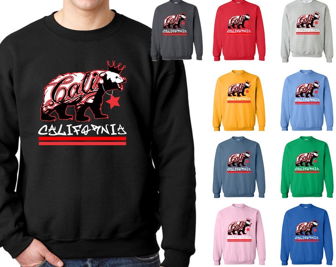 California CALI BEAR CREWNECK California Big Bear Star Sweatshirt Crewneck