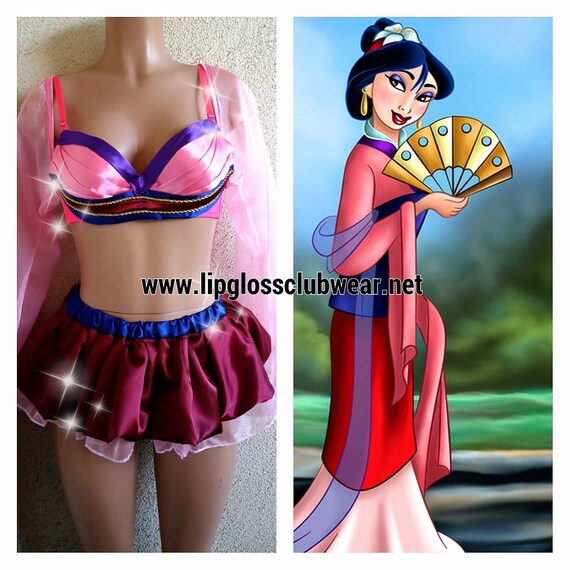 Mulan Inspired Two Piece Outfit Rave Wear Theme Wear Dance Etsy