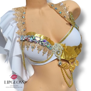 Sujetador de diosa Atenea, sujetador de diosa, sujetador griego, top griego, princesa egipcia, sujetador rave
