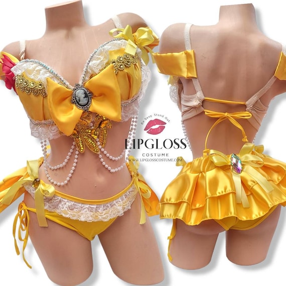 La Belle et la Bête Princesse Belle Cosplay Costume Enfants Fille Party  Performance Déguisement