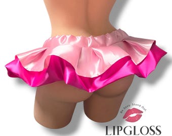 Princess Doll Hot Pink Ruffle Mini Skirt – Y2K Bubble Hem Skirt – Rave Festival Outfit – Sexy Clubwear- Fairycore - Princess Micro Skirt
