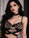 Black Skeleton Hands Grim Reaper, Pirate, illusion, Goth, Gothic, Dark Ghost, Women Theme Ghostly Bra, Custom Bra, whimisigoth
