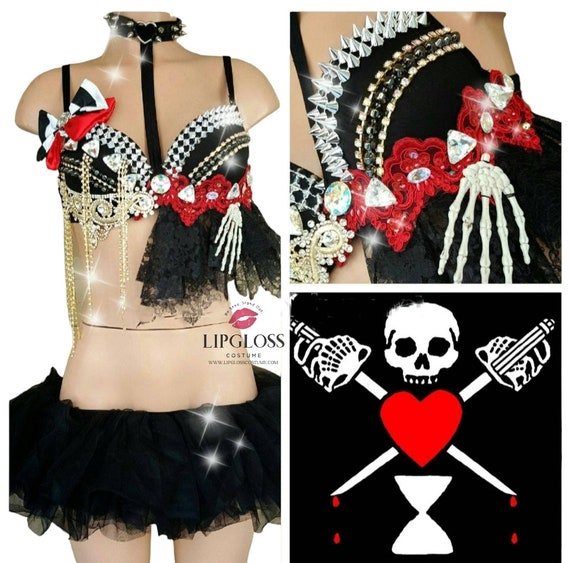 Sexy Pirate Costume With Tutu, Pirate Rave Costume, Women Pirate Costume,  Pirates of the Carribean, Day of the Dead Clothing
