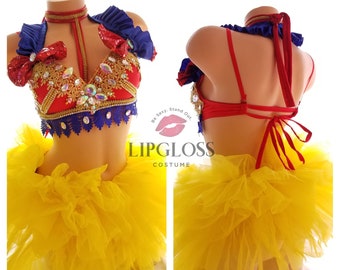 Sexy Snow White with Tutu - Theme Wear- EDC outfit, WOmen Halloween Costume - Sexy Costume - Disney Costume - Princess Rave Costume