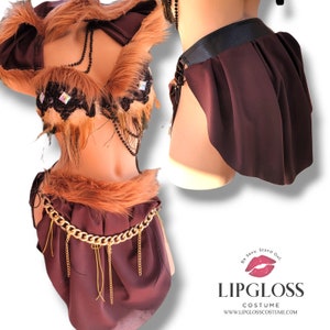 Brown Big Bad Wolf Riding Hood, Warlock Gladiator, Burgundy Grungy Witch, Woman Hunter Costume, Adult Halloween Costume, Viking, Sexy Witch