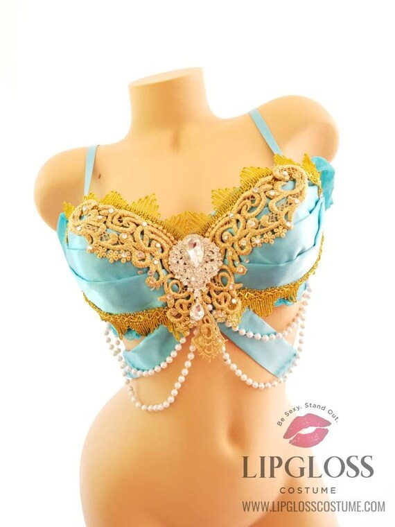 Sujetador Jasmine Rave sujetador princesa arabe princesa jazmin jazmin de Disney sujetador princesa jazmin sujetador rave personalizado Etsy Mexico