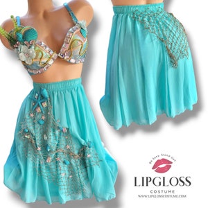 Ready to Ship Mint Pastel Mermaid, Unique Woman&#39;s Halloween Costume, High Waist Under the Sea Mermaid