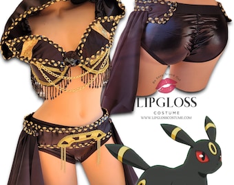 Umbreon from Pokemon Inspired Outfit Rave Wear, Eveee Evolution,  Dance, Adult Halloween Costume,  Rave Costume, Cosplay, Anime