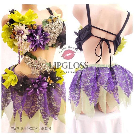 Sexy Forest Fairy Costume Dark Purple Fairy Costume Edc Etsy