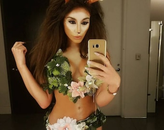 Sexy Fairy Costume, Forest Fairy, EDC Fairy, Sexy Forest Fairy, Custom Costume, Sexy Fairy, Fairy, EDC Outfit, Poison Ivy, Adam Eve Costume