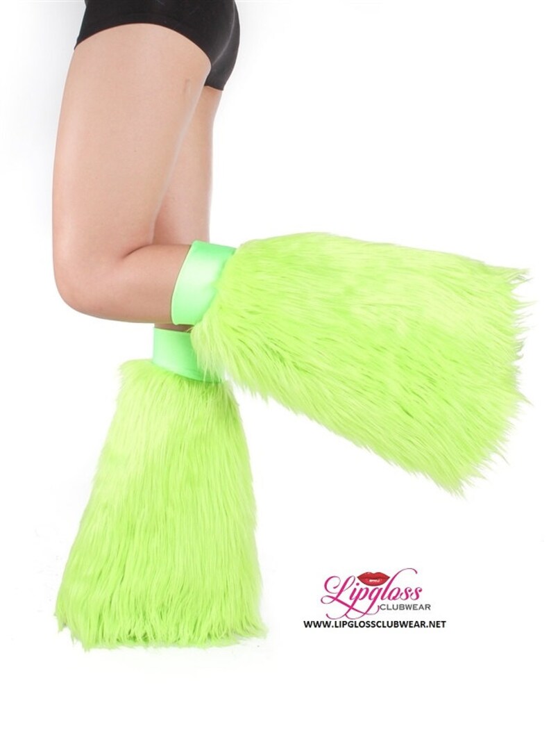 Lime Green Rave Fluffie Lime Green Furry Leg Warmer Lime Etsy