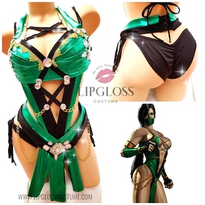 Jade Inspired Costume Rave Wear- Theme Wear- Dance - Costume - Halloween Costume - Custom - Theatre Costume - Cosplay - Mortal Combat