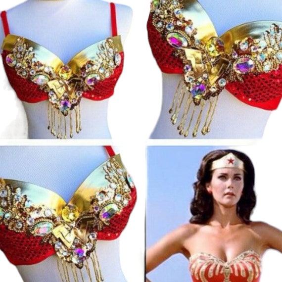 Wonder Woman Inspired Bra Top, Super Hero Bra, Comic Manga, Female  Superhero, Cosplay, Theme Rave Top, Unique Bra, Rave Bra, EDC Bra, Fanime -   Canada