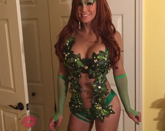 Sexy Villian Poison Ivy Cosplay Costume, Green Fairy, Adult Woodland, Mother Nature, Comicon, Woman Halloween Custom Costume