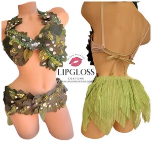 Green Fairy Costume, Poison Ivy Costume, Mother nature,  Halloween Costume, Women Costume, Adult Woodland,