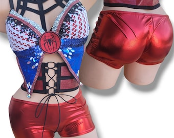 Ready to Ship Sexy Woman's Spider Man, Spider woman inspired Theme, Female Woman Hero, Heroine, Super Hero