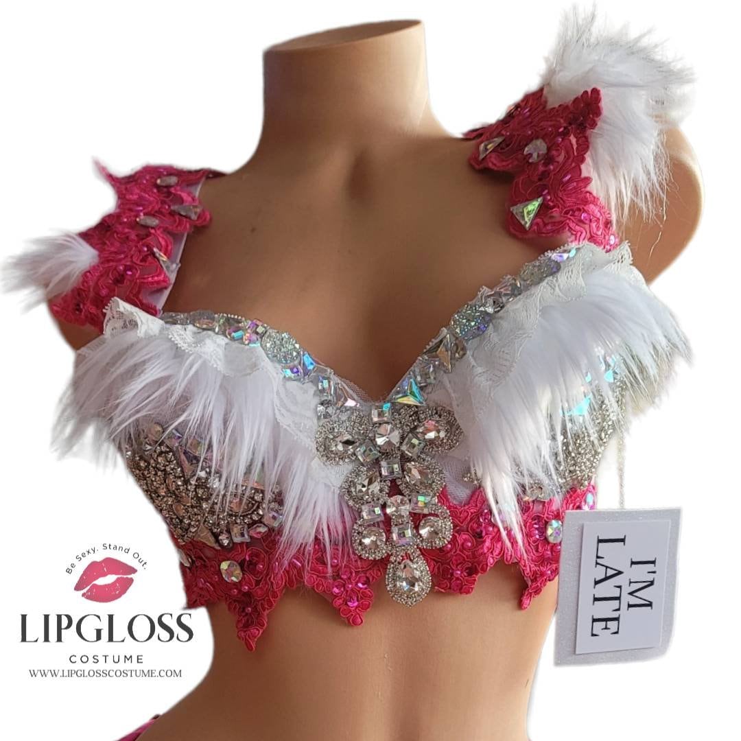 White Rabbit Rave Fit Pinterest White Pink Rabbit Rave Bra, Rave Bra, Alice in Wonderland, Fur Rave Bra ...