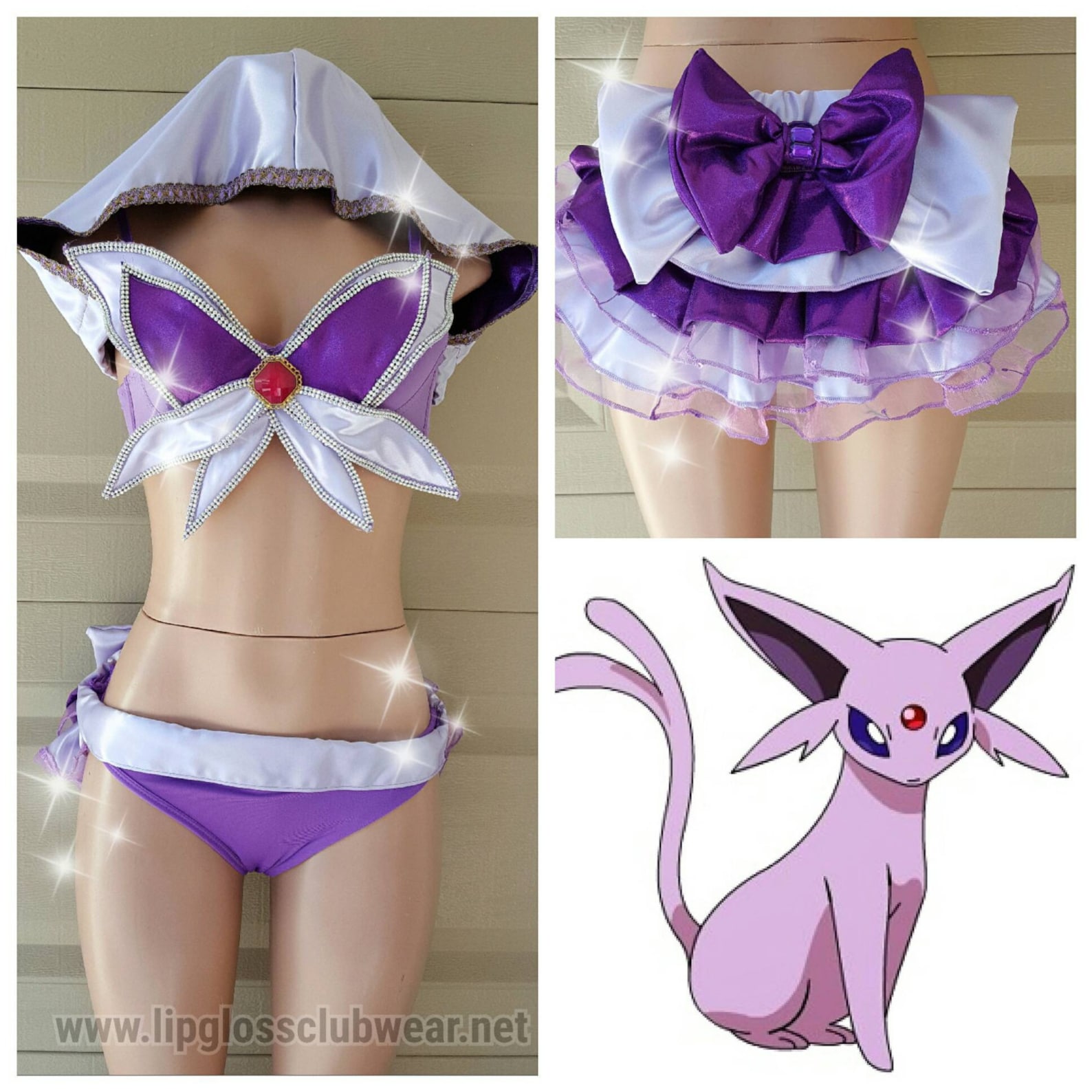 Pokemon Espeon Inspired Outfit Theme Wear Dance Costume image 1.