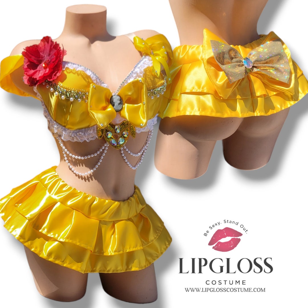 Sexy Belle Costume With Full Mini Skirt, Princess Belle, Princess Costume  Adult, Rave Costume, Rave Wear, Halloween Costume, Beauty & Beast - Etsy