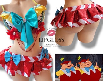 Tweedle Dee, Tweedle Dum, Thing 1, Thing 2, Alice in Wonderland, Women's Costume, Rave Outfit, Rave Wear, Festival Outfit