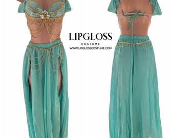 Mint Jasmine Princess Costume, Egyptian Princess Costume, Princess Costume, Jasmine Costume, Sexy Women Costume, Sexy Princess Costume,
