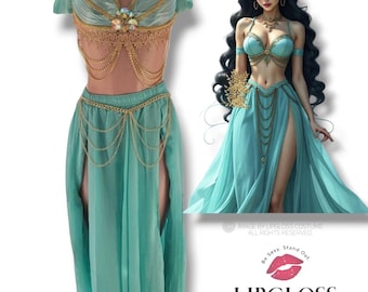 Mint Jasmine Princess Costume, Arabian Princess Costume, Belly Dancer, Jasmine Costume, Sexy Women Costume, Sexy Princess Costume