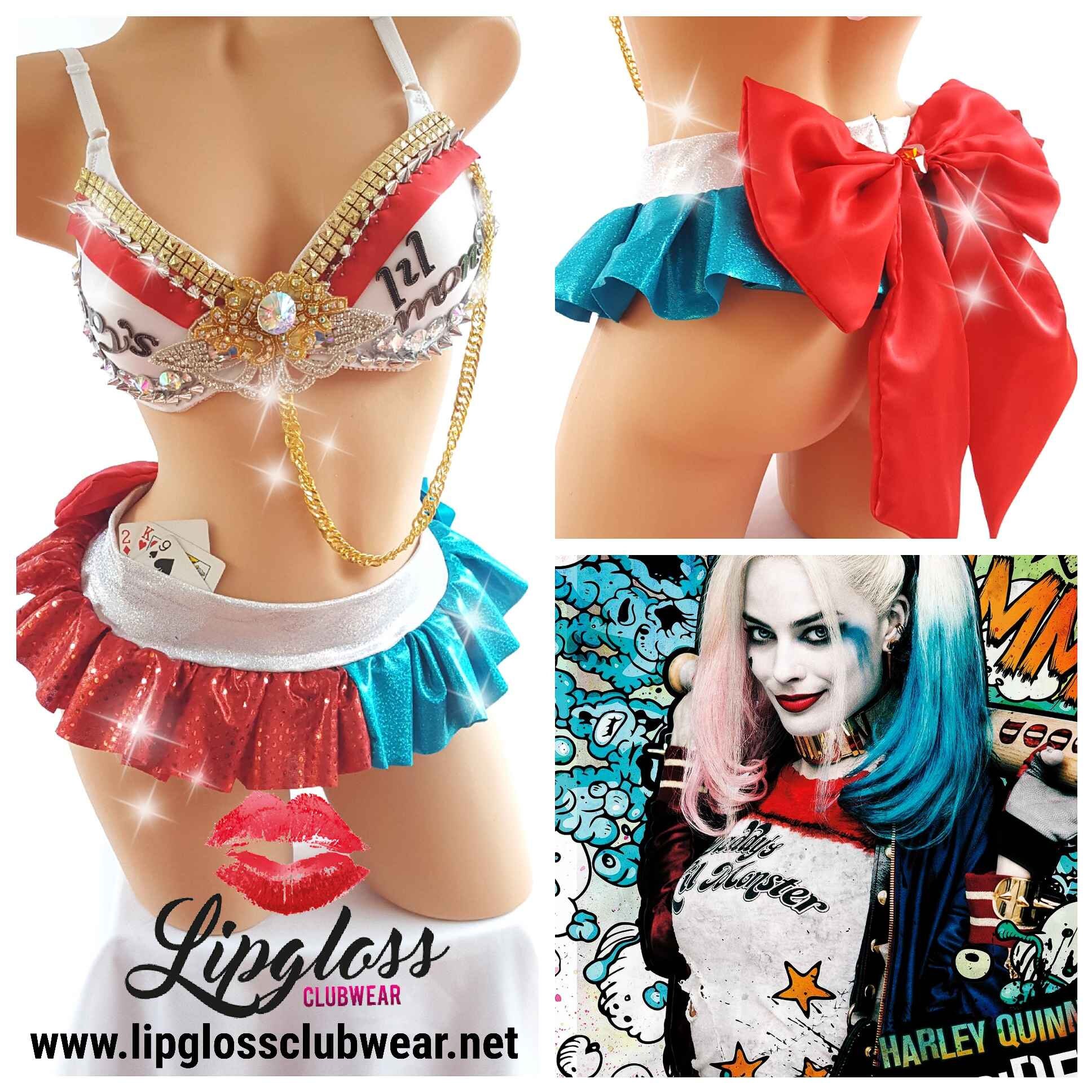 Harley Quinn Inspired Costume with skirt Sexy Harley Quinn Etsy
