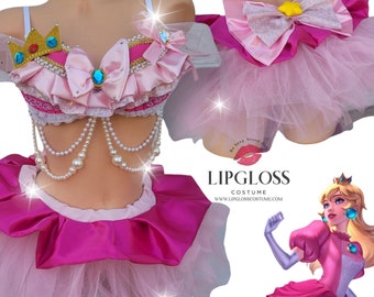 2023 New Sexy Princess Peach Cosplay with Tutu, SuperStar Characters, Mario Party inspired, EDC outfit, Rave Costume,  Cosplay, Rave Wear